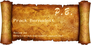 Prack Bernadett névjegykártya